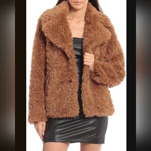 Avec Les Filles Faux Fur Peacoat